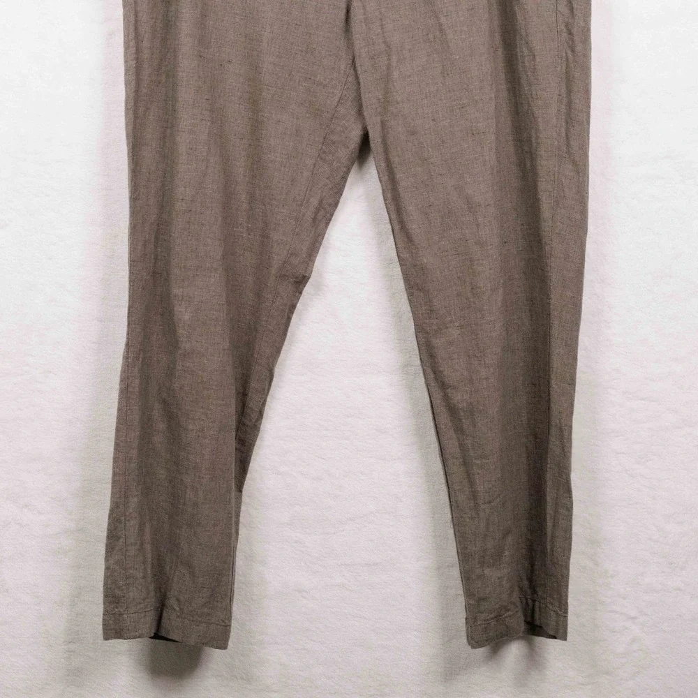 J CREW 770 Straight Fit Linen Cotton Blend Trousers Brown Sz 36x28
